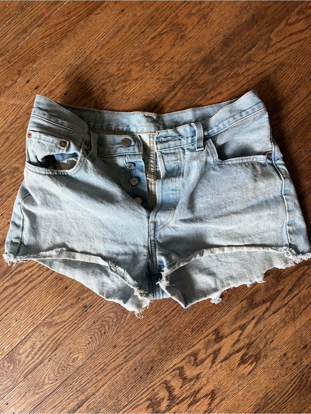 Levi's Light Blue Cutoff Denim Shorts